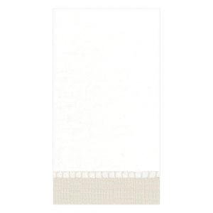 Linen Border Paper Linen Guest Towel Napkins in Natural