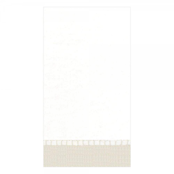 Linen Border Paper Linen Guest Towel Napkins in Natural