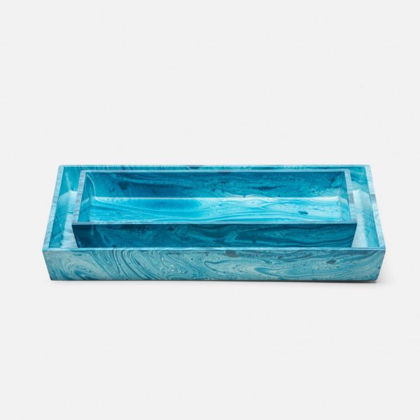 Micco Blue Marble Lacquered Trays