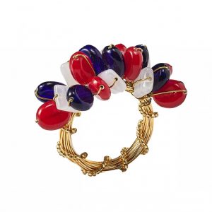 Poppy Napkin Ring in Red, White & Blue