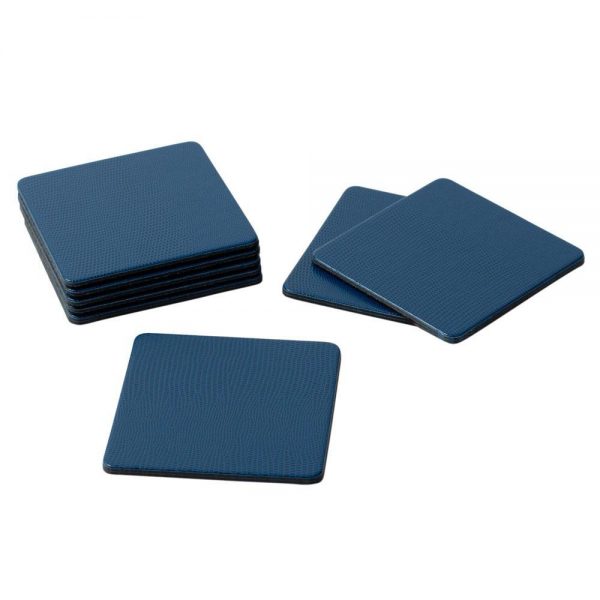 Square Lizard Coasters in Navy