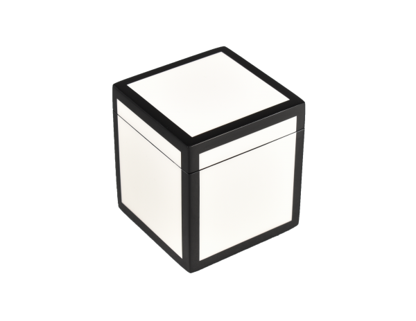 White with Black Trim Q-Tip Box