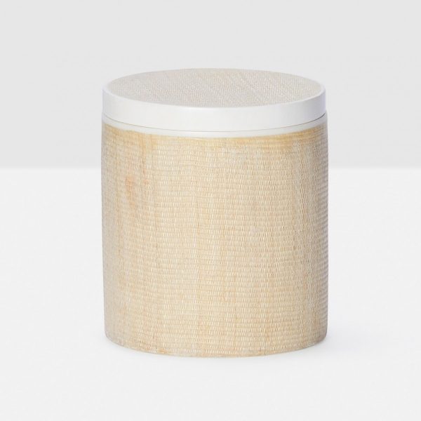 Maranello Beige abaca Brown White Resin Canister 1