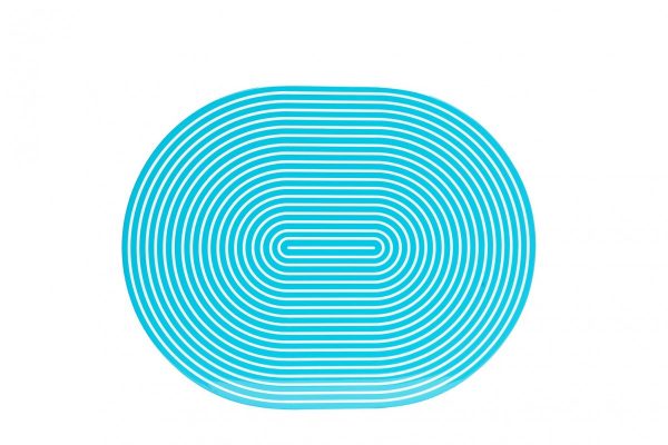 Turquoise & White Lacquer Stripe Placemat