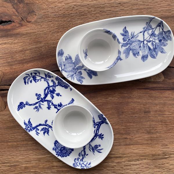 Arbor Blue Small Oval Platter Lifestyle