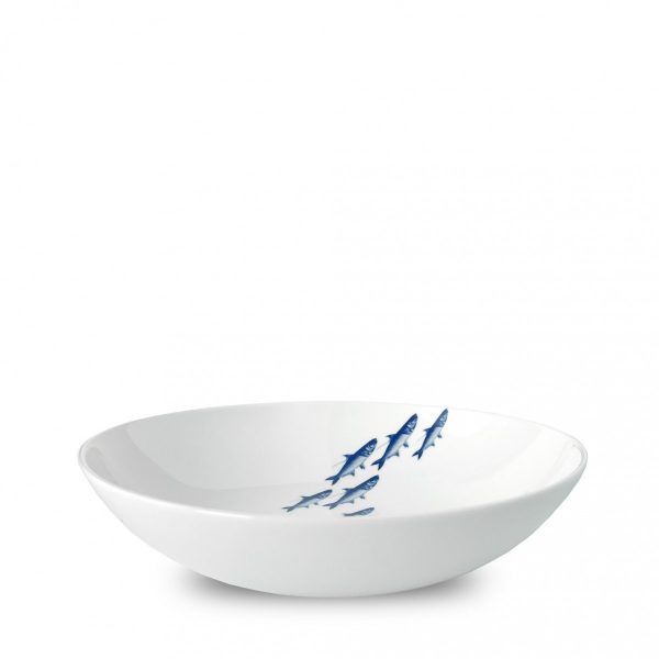 Blue School of Fish Low Profile Soup or Pasta Bowl