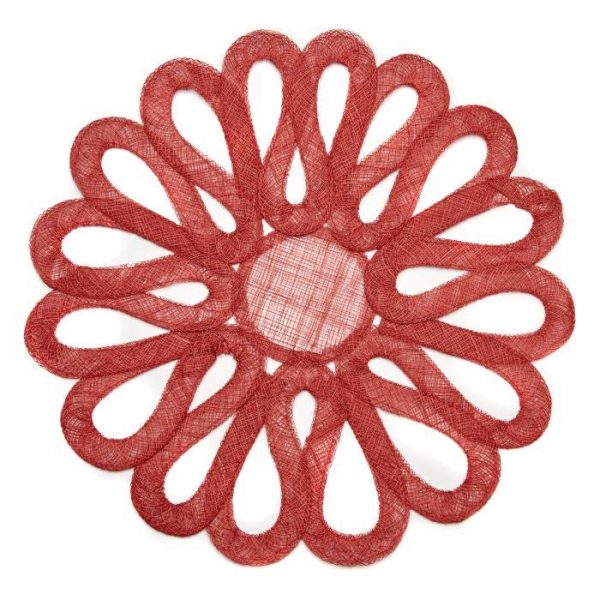 Looped Sinamay Placemat Red