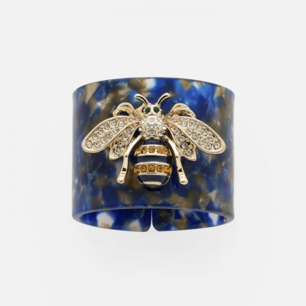 Stripey Bee Resin Napkin Rings Set of 4
