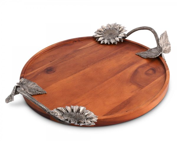 Sunflower Wood Serving Tray 2