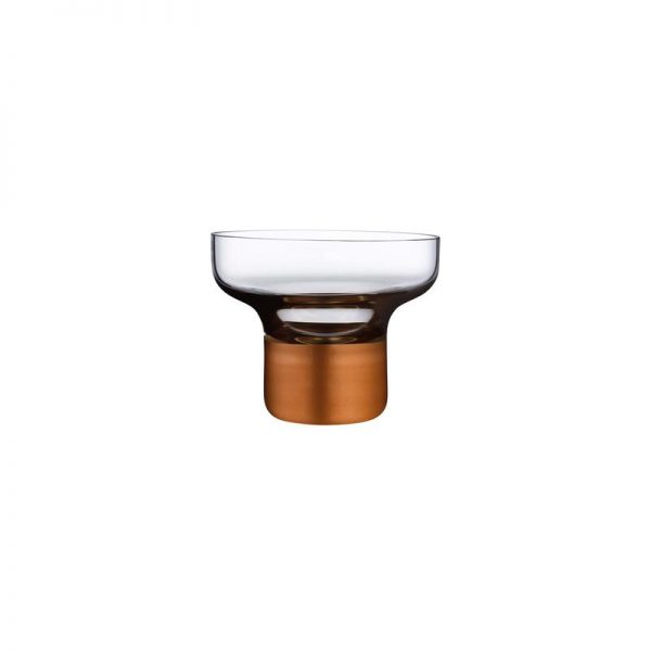 Contour High Foot Bowl with Clear Top and Copper Base
