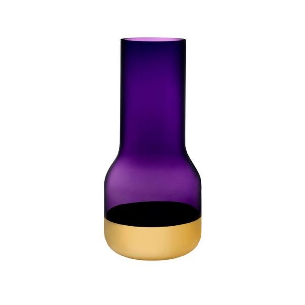 Contour Tall Vase Purple top and Golden Base