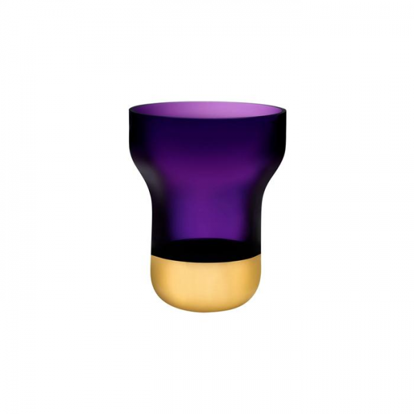 Contour Wide Vase Purple Top and Gold Base