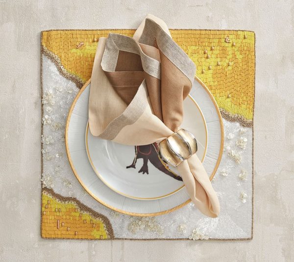 Dip Dye Napkin in White and Beige Lifestyle
