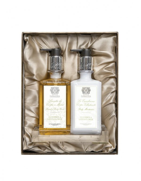 Acrylic Bath and Body Gift Set Cucumber and Lotus Flower