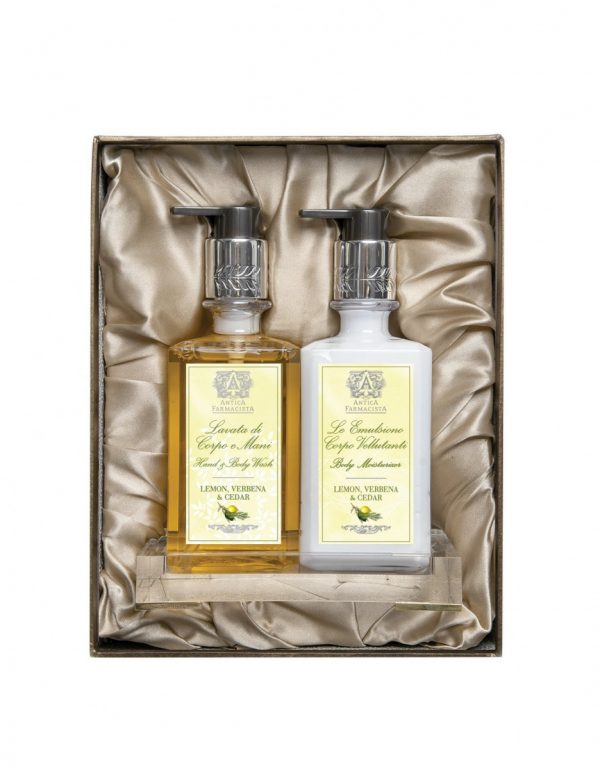 Acrylic Bath and Body Gift Set Lemon Verbena and Cedar