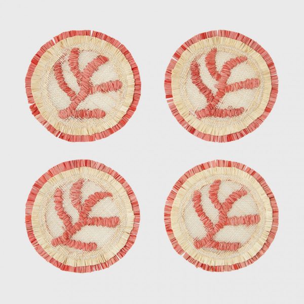 Coral Straw Coasters