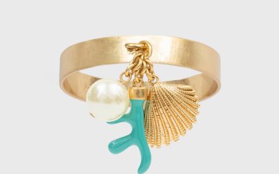 Joanna Buchanan Coral and Shell Napkin Rings Turquoise – Set of 4