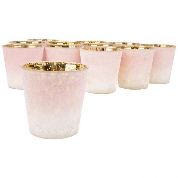 Frosted Ombre Mercury Glass Votive Candle Holders