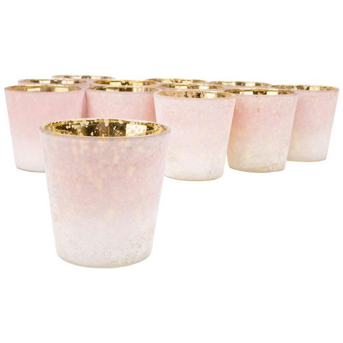 3 Tall Frosted Ombre Mercury Glass Votive Candle Holders - Set of