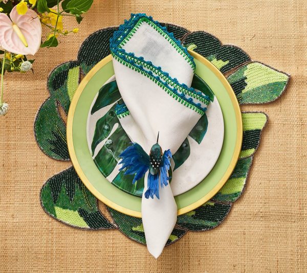 Humm Napkin Ring in Blue and Green Lifestyle 1