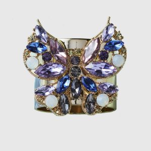 Jeweled Butterfly Napkin Rings Blue