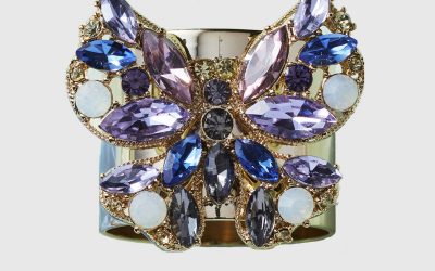 Joanna Buchanan Jeweled Butterfly Napkin Rings Blue – Set of 2