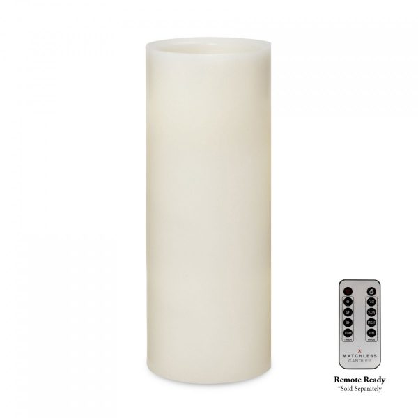 Matchless Candle Co Push Button Pillar LED Candle 3x8