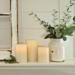 Matchless Candle Co Push Button Pillar LED Candle Lifestyle