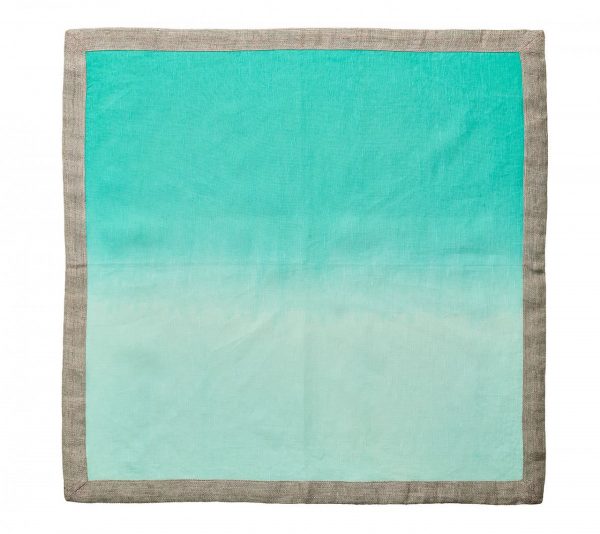 Dip Dye Napkin in Mint and Silver