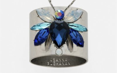 Joanna Buchanan Rainbow Bug Napkin Ring Blue – Set of 2
