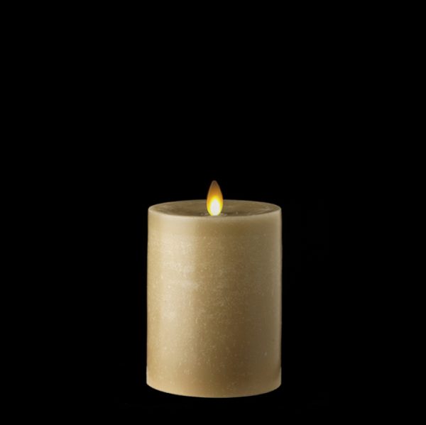 3.5 x 5 Moving Flame Flameless Taupe Candle