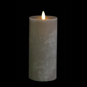 3.5 x 9 Moving Flame Flameless Grey Candle