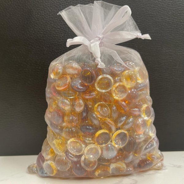 Amber Flat Glass Marbles
