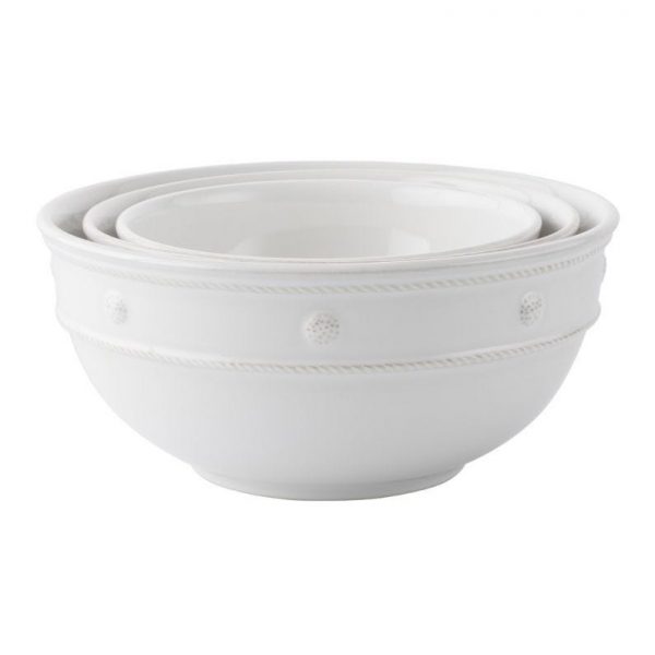 Berry and Thread Whitewash Mixing Bowls Set of 3