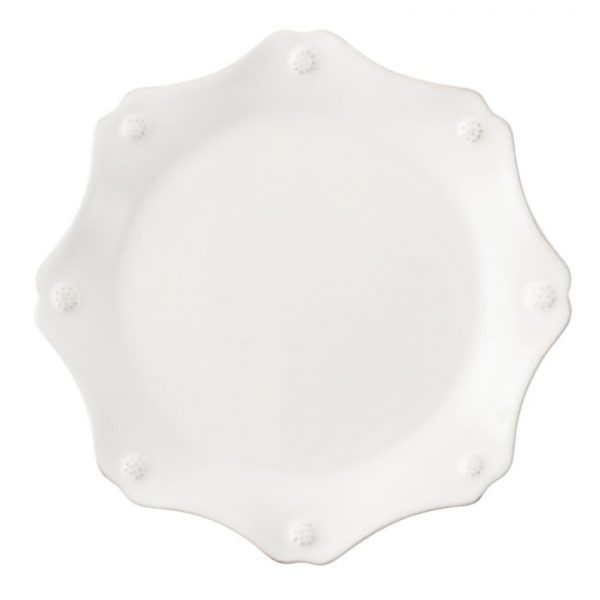 Berry and Thread Whitewash Scalloped Dessert Salad Plate