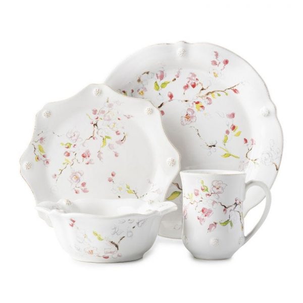 Berry and Thread Floral Sketch Cherry Blossom 4pc Place Setting