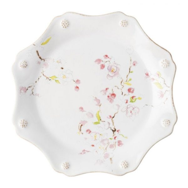 Berry and Thread Floral Sketch Cherry Blossom Dessert Salad Plate