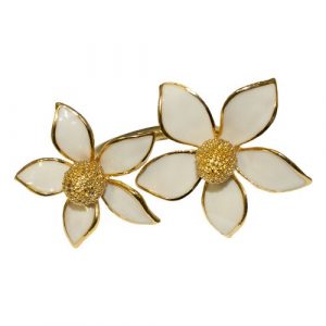 Gorgeous and Elegant Double White Narcis Napkin Rings