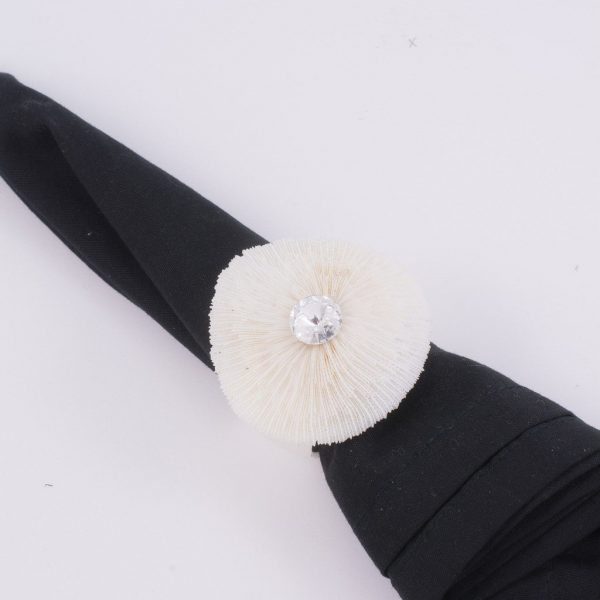 Mushroom Coral Napkin Ring Featuring Swarovski Crystal Lifestyle