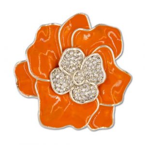 Orange Spring Flower Silver Plated Napkin Ring