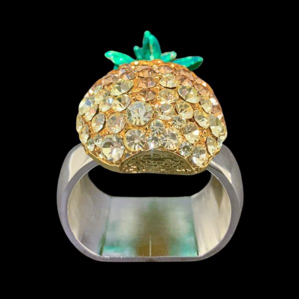 Pineapple Napkin Rings Featuring Swarovski Crystals 1