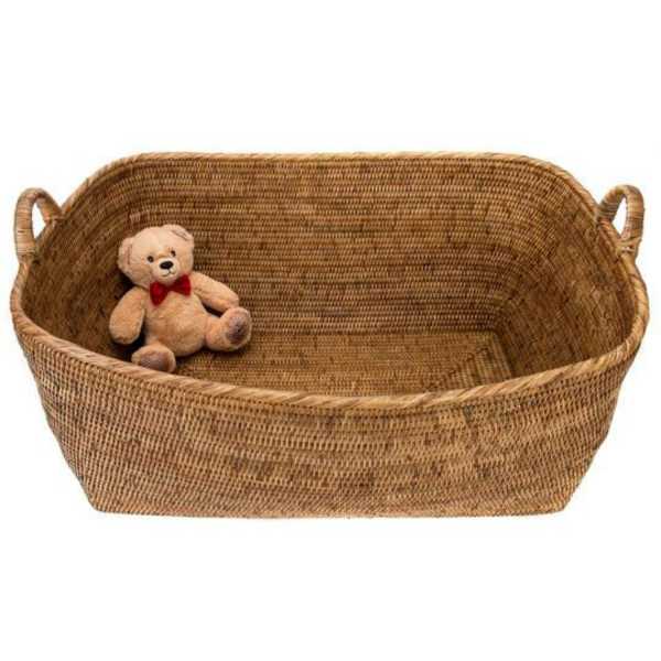 Honey Brown Everything Basket with Hoop Handles