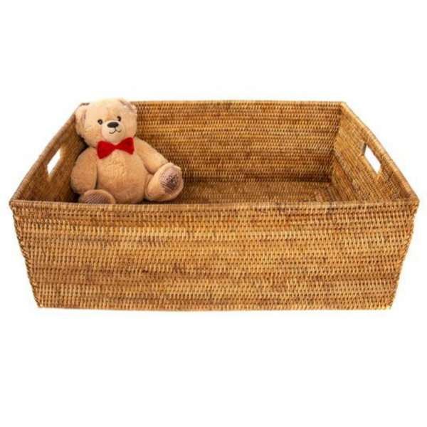 Honey Brown Rectangular Basket Lifestyle