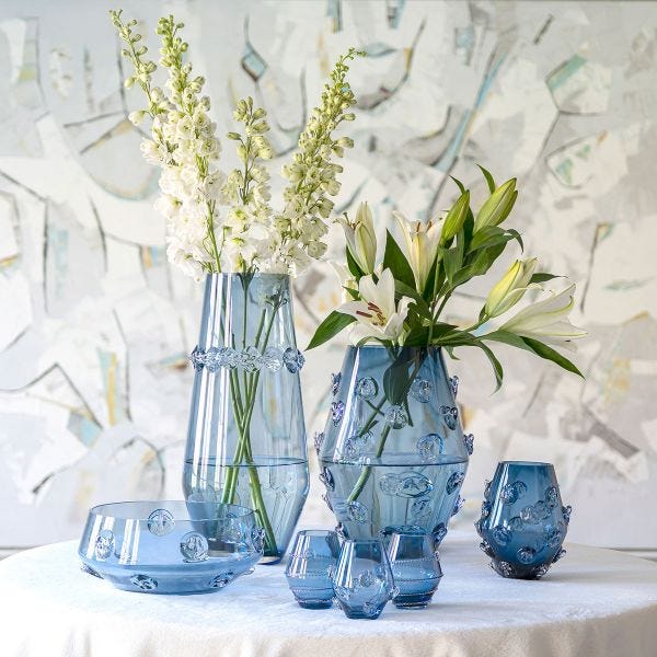 Assorted Mini Blue Vases Lifestyle