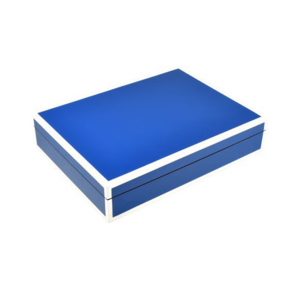 Pacific Connections True blue with White Trim Stationery Box