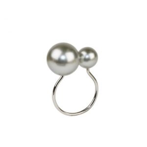 Pearl Napkin Ring Gray and Silver
