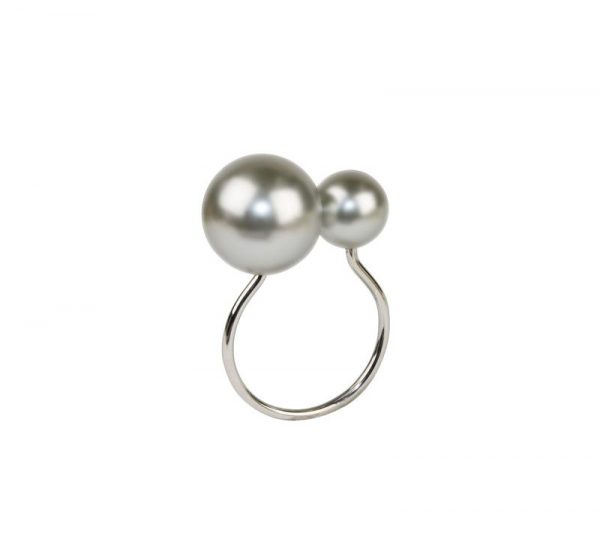 Pearl Napkin Ring Gray and Silver
