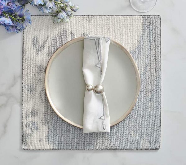 Pearl Napkin Ring Gray and Silver lifestyle
