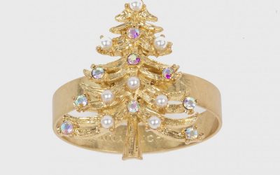 Joanna Buchanan Christmas Tree Skinny Napkin Rings – Set of 4