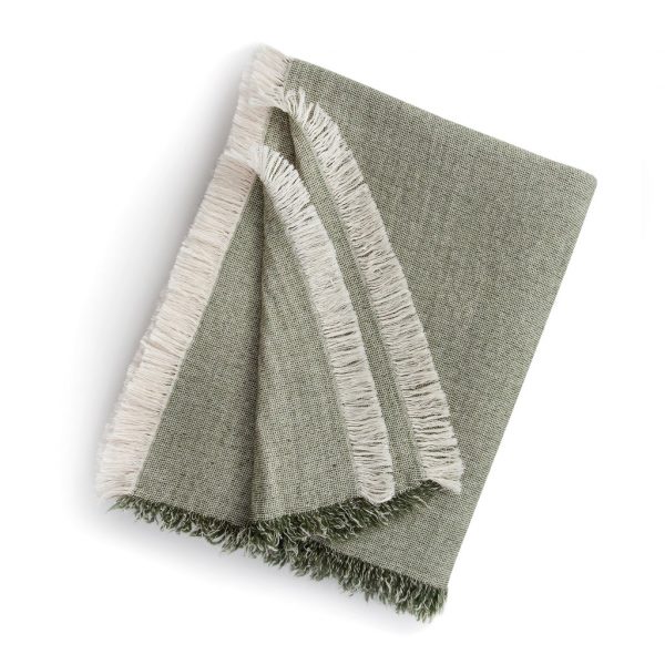 Brentwood Cotton-Wool Throw Olive